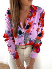 JennsBlouse | Women's Floral Print Blouse-Pink-S-State of Style