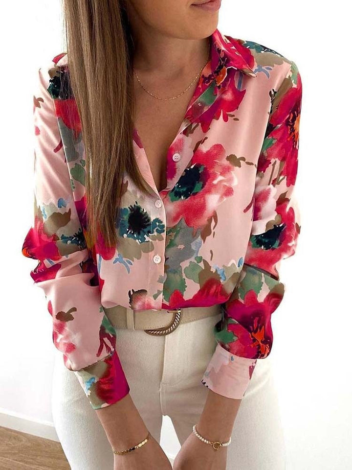 JennsBlouse | Women's Floral Print Blouse-Pink-S-State of Style