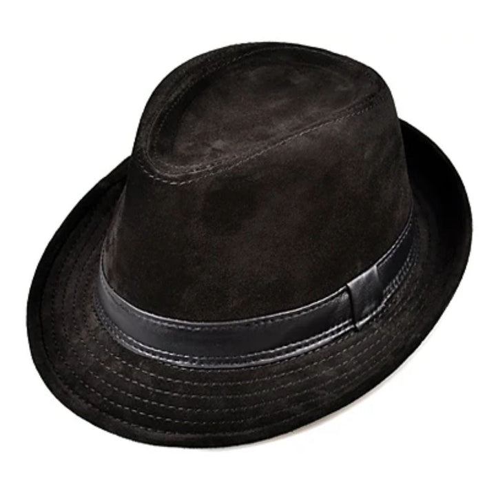 Jeremiah Traditional Hat – Genuine Leather Wide Brim Fedora-Black-55-56-State of Style