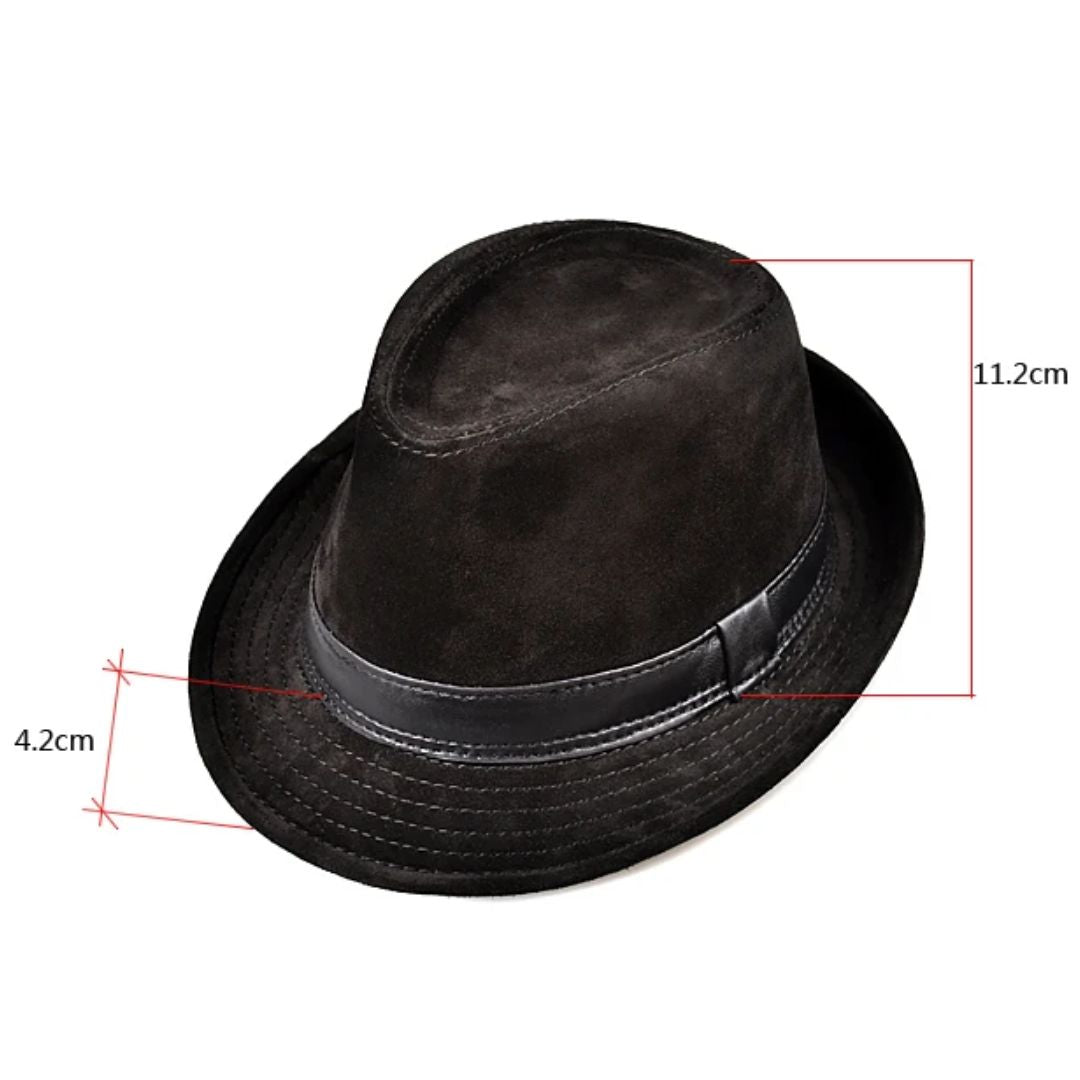 Jeremiah Traditional Hat – Genuine Leather Wide Brim Fedora-Brown-55-56-State of Style