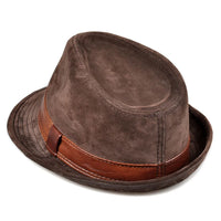 Jeremiah Traditional Hat – Genuine Leather Wide Brim Fedora-Brown-55-56-State of Style