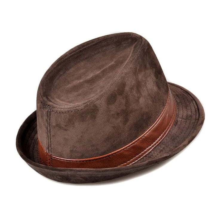 Jeremiah Traditional Hat – Genuine Leather Wide Brim Fedora-Brown-55-56-State of Style