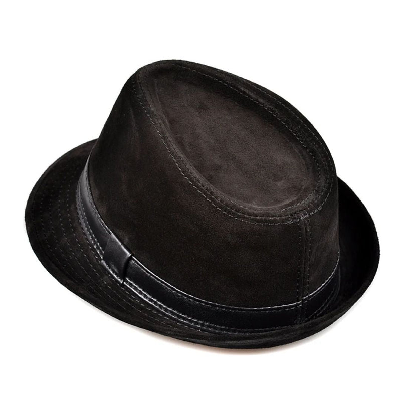 Jeremiah Traditional Hat – Genuine Leather Wide Brim Fedora-Brown-55-56-State of Style