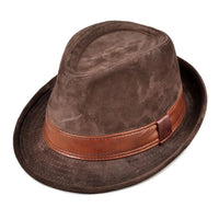Jeremiah Traditional Hat – Genuine Leather Wide Brim Fedora-Brown-55-56-State of Style