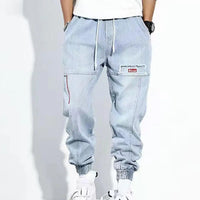 Jesse Men's Hip-Hop Cargo Pants-Light Blue-M-State of Style