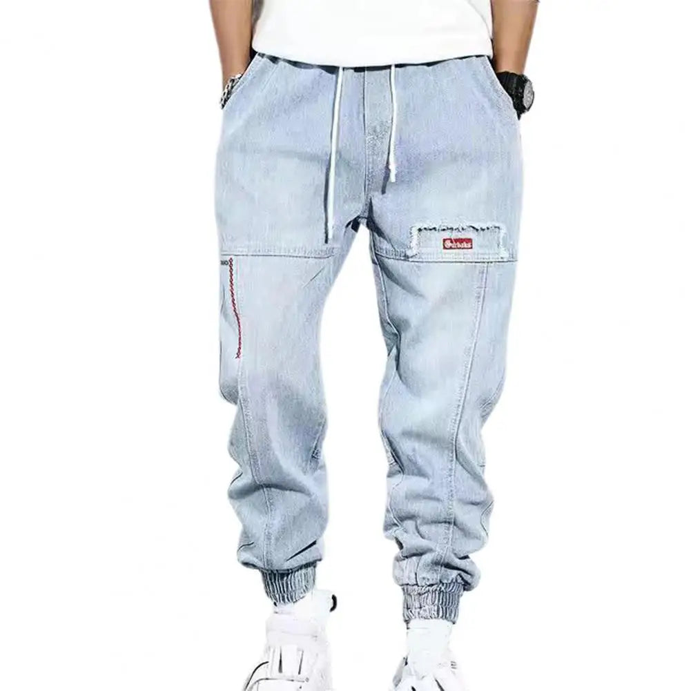 Jesse Men's Hip-Hop Cargo Pants-Light Blue-M-State of Style