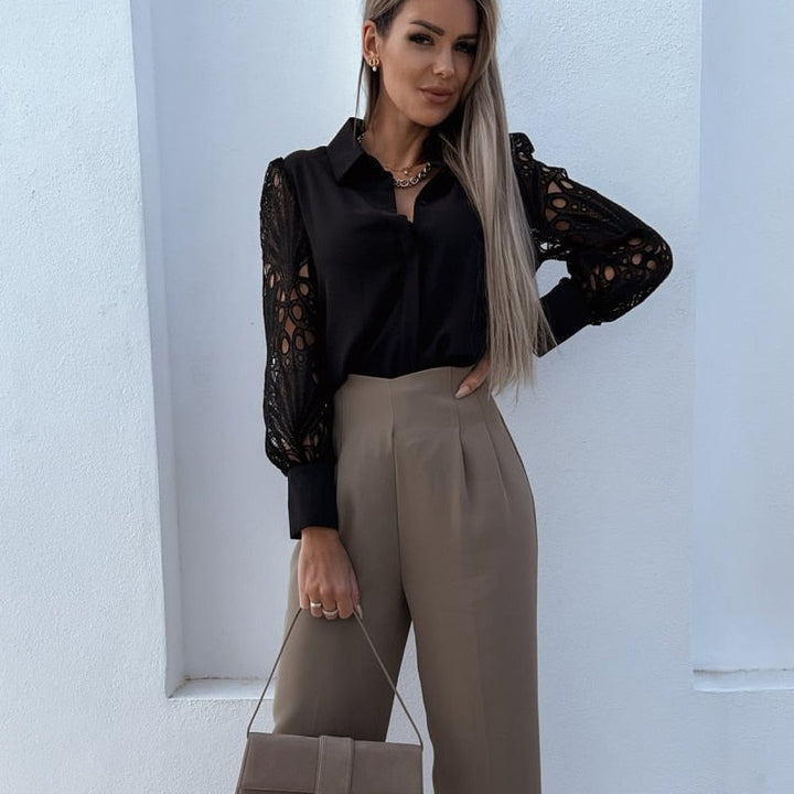 JessieBlouse | Elegant Women's Blouse-Black-S-State of Style