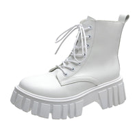 JetsBoots | Women's Leather Ankle Boots-White-4.5-State of Style