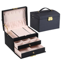 Jewellery box with 3 drawers and luxurious velvet interior – Amylin-Black-State of Style
