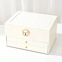 Jewellery box with multiple layers and velvet interior – Maeva-White-State of Style