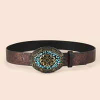 Johanna Traditional Belt – Blue Retro Ethnic Belt with Intarsia Design-State of Style