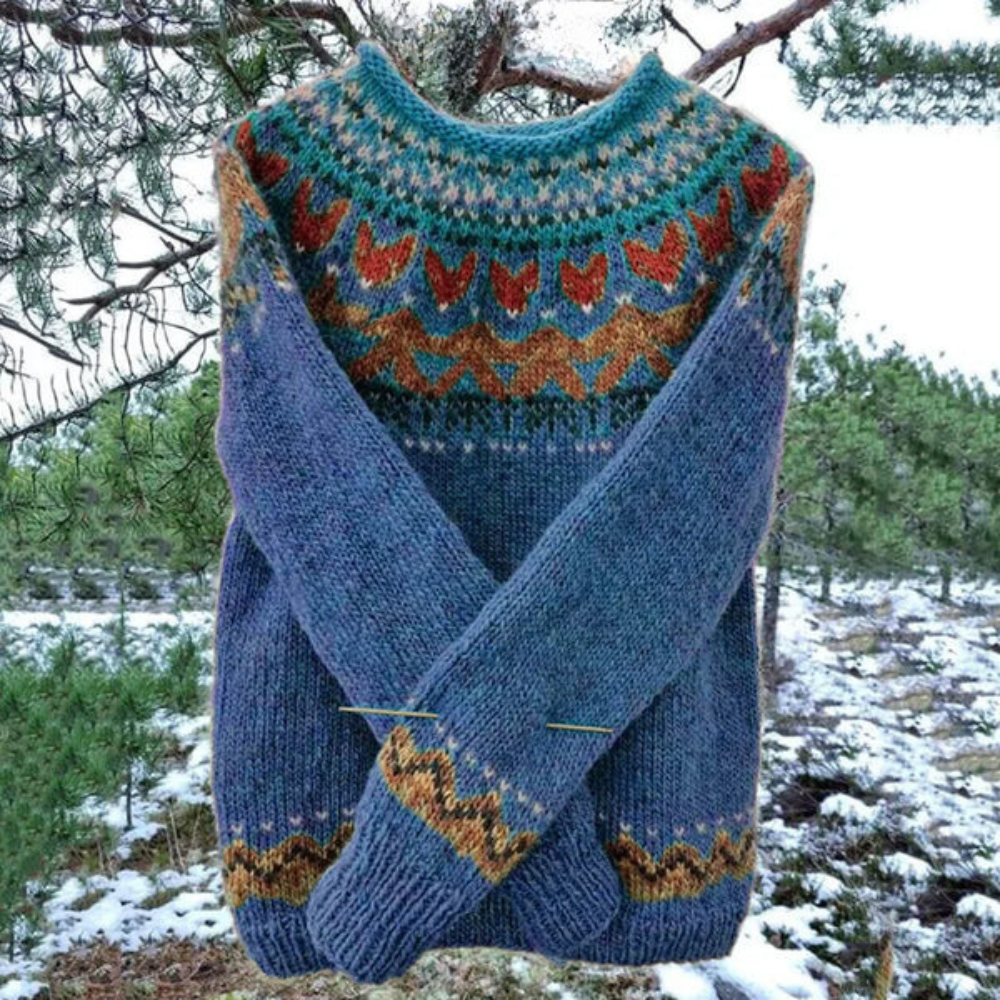 Jolie - Colourful Jumper for Women-Blue-XS-State of Style