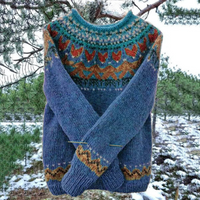 Jolie - Colourful Jumper for Women-Blue-XS-State of Style