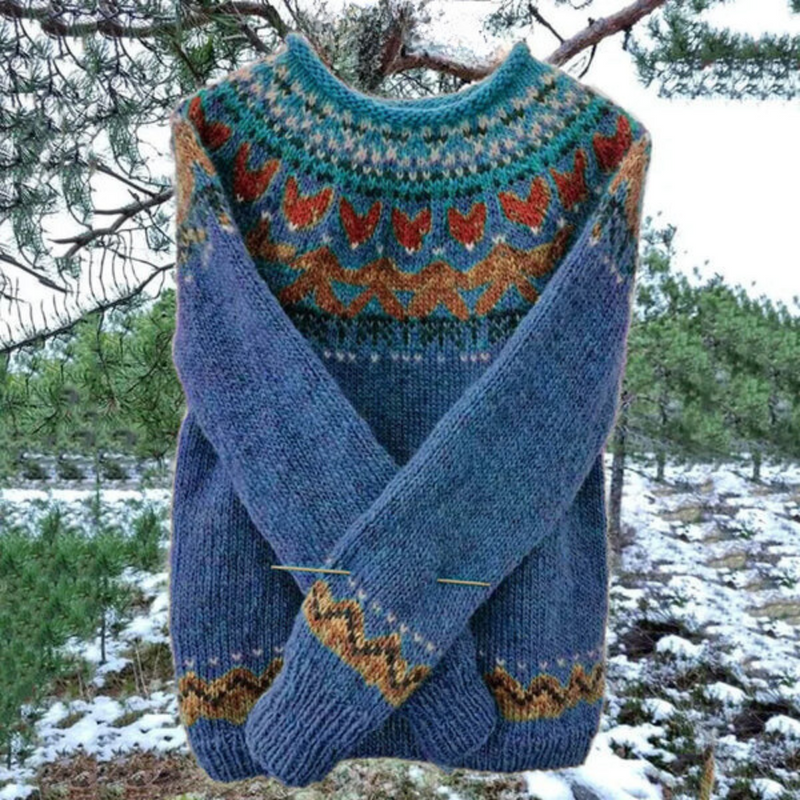 Jolie - Colourful Jumper for Women-Blue-XS-State of Style