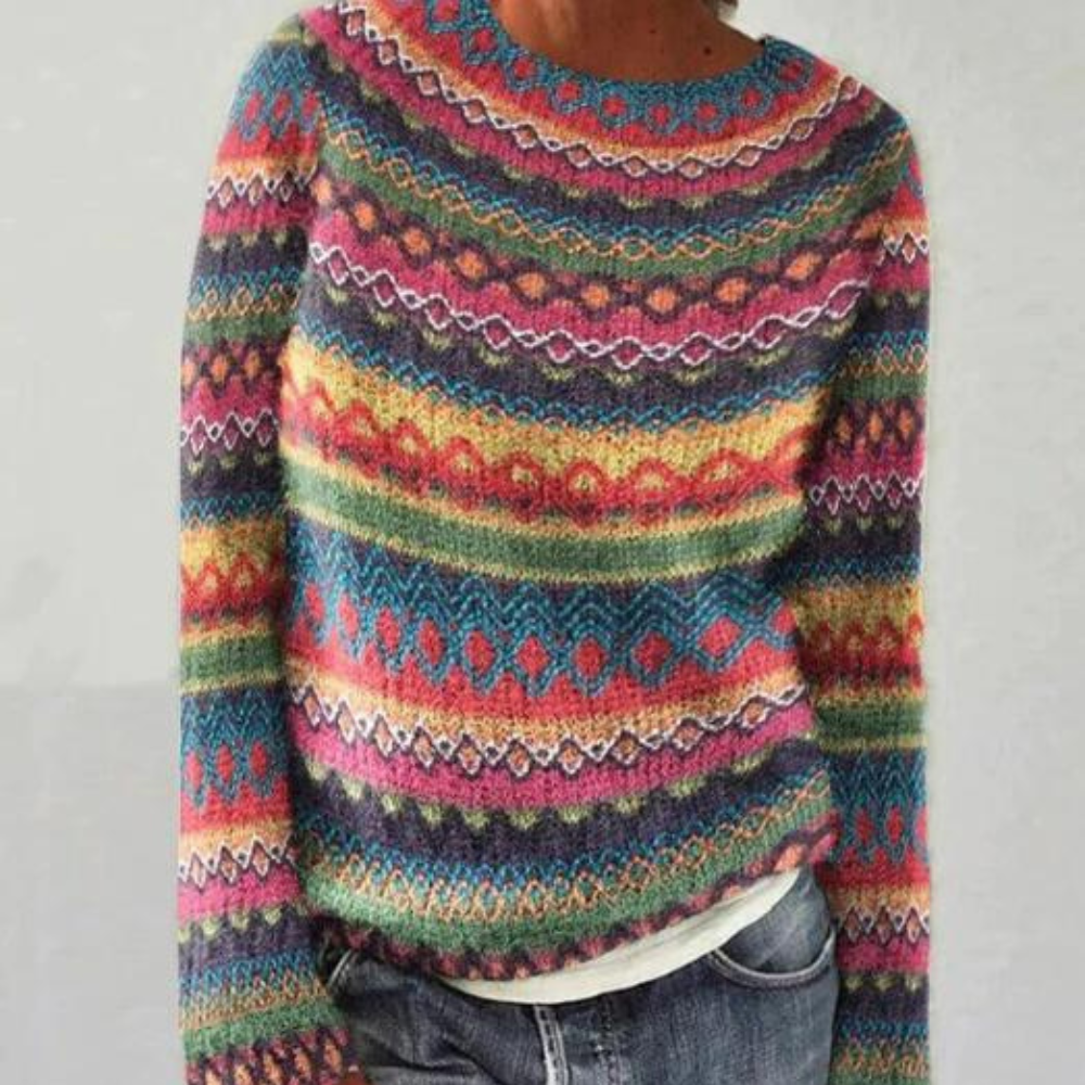 Jolie - Colourful Jumper for Women-Multicoloured-XS-State of Style