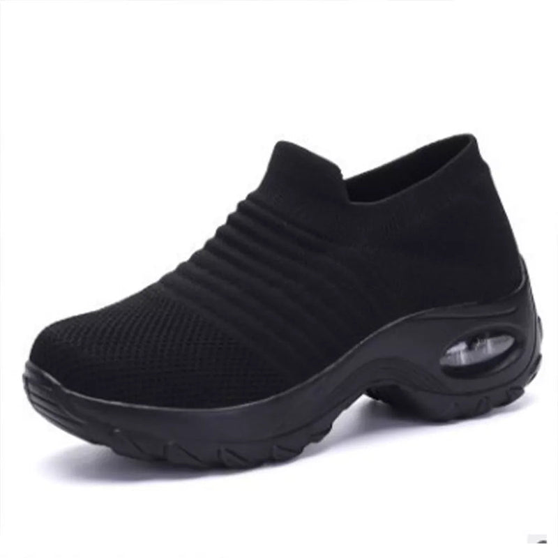 JoliensSneaks | Women's Orthopedic Shoes | Air Cushion Sole Support-Black-4.5-State of Style