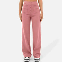Jonna Comfort Trousers – High-Waisted Stretch Leisure Pants-Pink-S-State of Style