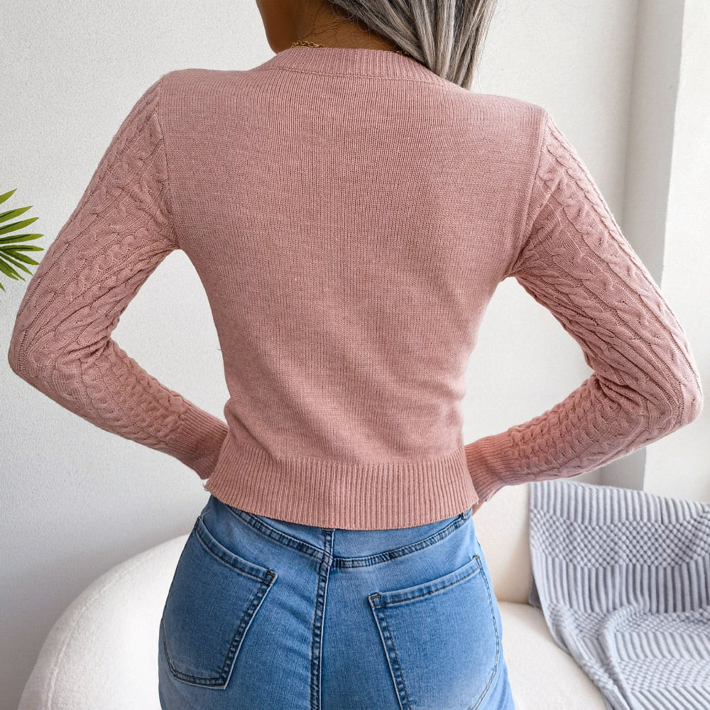 JordansShirt | Twist Sweater for Women | Stylish & Comfortable Knit-Pink-S-State of Style