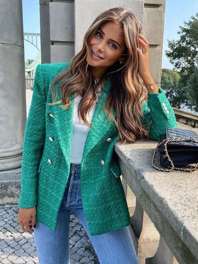 JosettesBlazer | Slim Fit Blazer for Women | Elegant & Tailored Look-Green-XS-State of Style