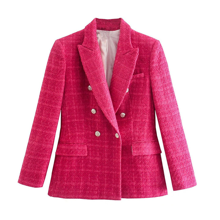 JosettesBlazer | Slim Fit Blazer for Women | Elegant & Tailored Look-Rose Red-XS-State of Style