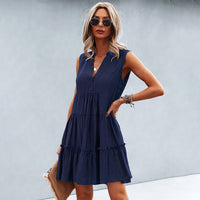 Joyful Summer Dress with Loose Fit – Elin-Dark blue-S-State of Style