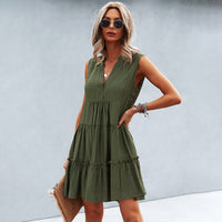 Joyful Summer Dress with Loose Fit – Elin-Olive green-S-State of Style