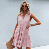 Joyful Summer Dress with Loose Fit – Elin-Pink-S-State of Style
