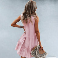 Joyful Summer Dress with Loose Fit – Elin-Pink-S-State of Style