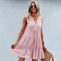 Joyful Summer Dress with Loose Fit – Elin-Pink-S-State of Style