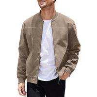 Light men's transitional jacket in suede look with stand-up collar – Damian