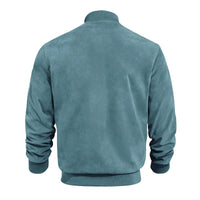 Light men's transitional jacket in suede look with stand-up collar – Damian
