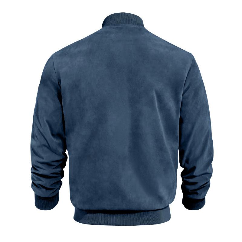 Light men's transitional jacket in suede look with stand-up collar – Damian