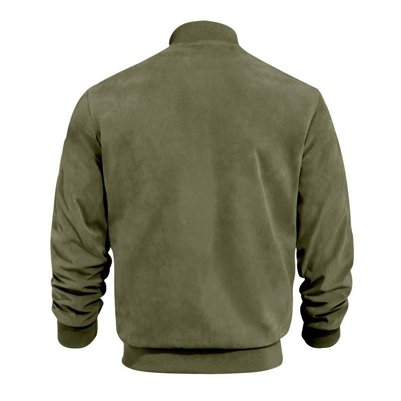 Light men's transitional jacket in suede look with stand-up collar – Damian