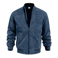 Light men's transitional jacket in suede look with stand-up collar – Damian