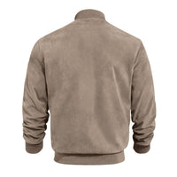 Light men's transitional jacket in suede look with stand-up collar – Damian