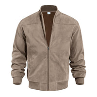 Light men's transitional jacket in suede look with stand-up collar – Damian