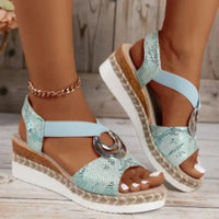 Julia - Orthopedische Gouden Sleehak Sandalen-Blauw-36-State of Style