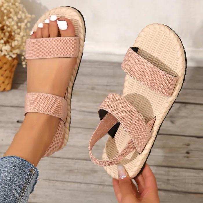 Julia – Orthopedische Zwarte Comfort-Sandalen-Roze-35-State of Style