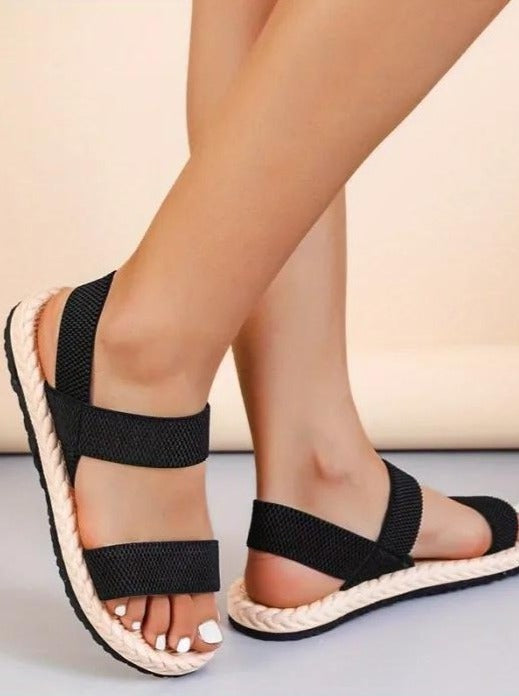 Julia – Orthopedische Zwarte Comfort-Sandalen-Zwart-35-State of Style