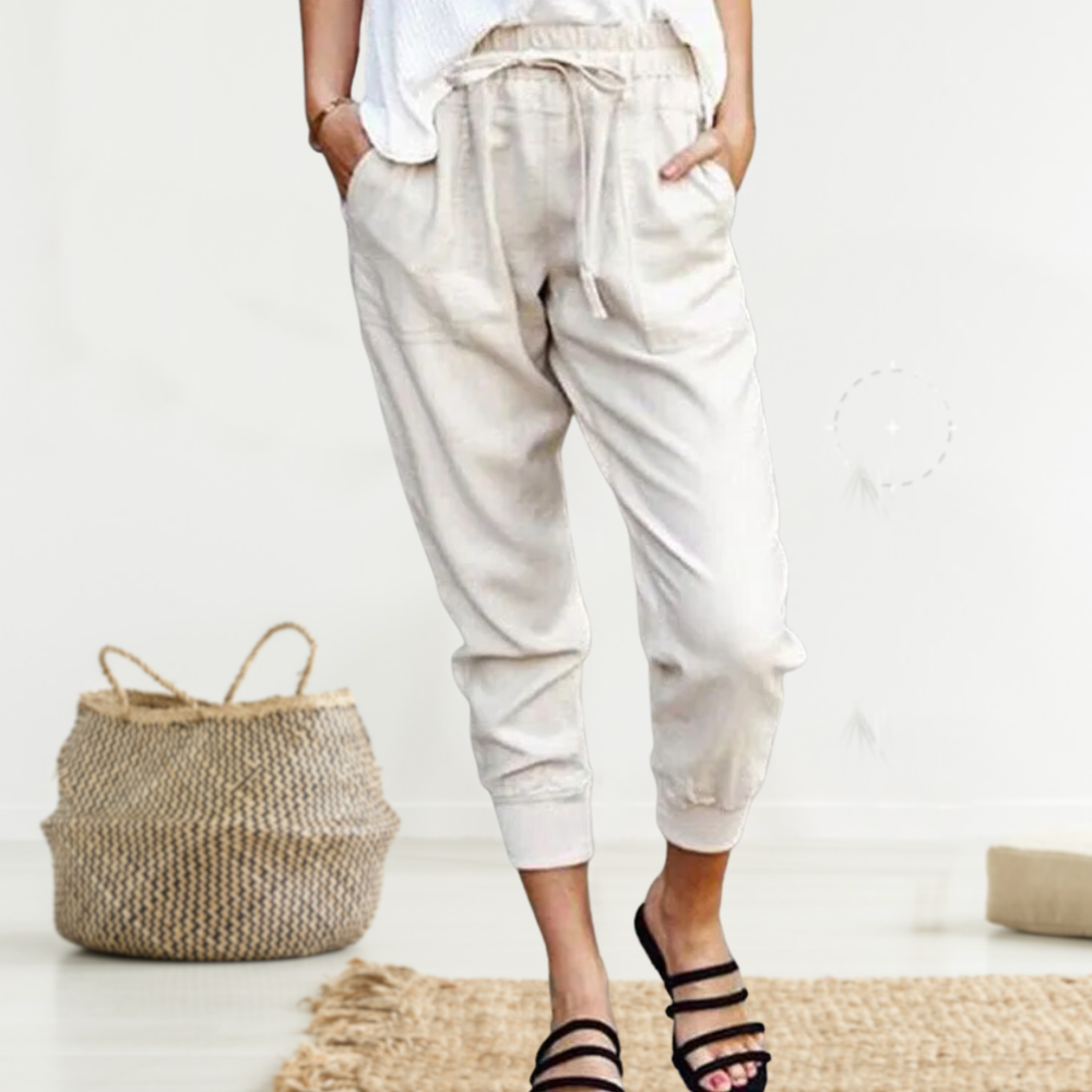 Juniper | Elegant Linen Pants for Women-Beige-M-State of Style