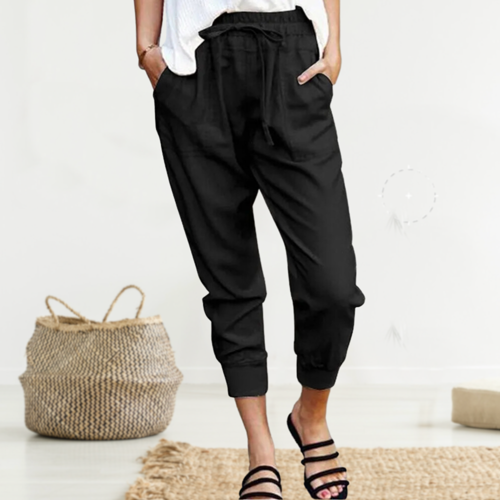 Juniper | Elegant Linen Pants for Women-Black-M-State of Style