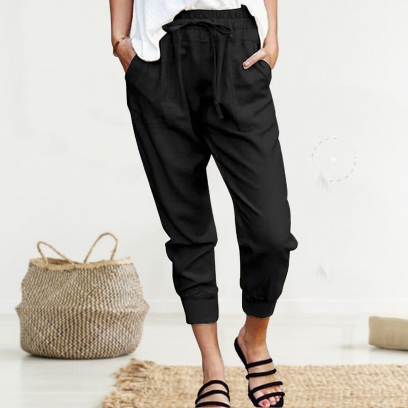 Juniper | Elegant Linen Pants for Women-Black-M-State of Style