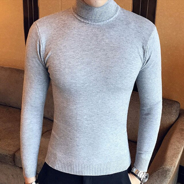 JusticesShirt | Wool Turtleneck Sweater for Men | Warm & Stylish Knit-Grey-XS-State of Style