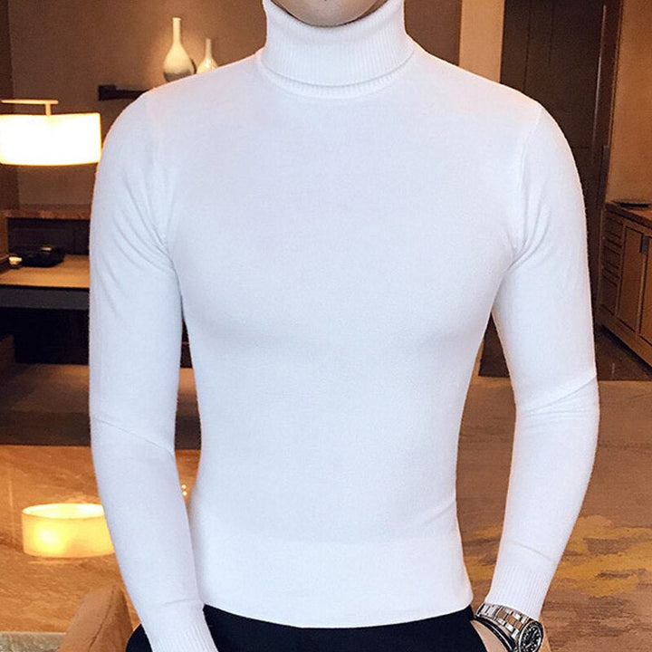 JusticesShirt | Wool Turtleneck Sweater for Men | Warm & Stylish Knit-White-XS-State of Style
