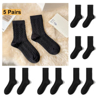 Karla Traditional Socks – 5-Pack Thick Cashmere Wool Knit Socks-Oat-State of Style