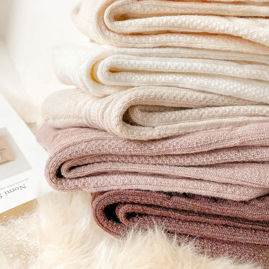 Karla Traditional Socks – 5-Pack Thick Cashmere Wool Knit Socks-Oat-State of Style