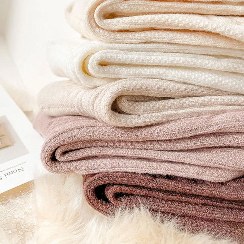 Karla Traditional Socks – 5-Pack Thick Cashmere Wool Knit Socks-Oat-State of Style