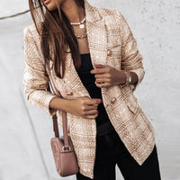 Karo Double-Breasted Blazer – Elegant & Stylish for Every Day-Beige-36-State of Style