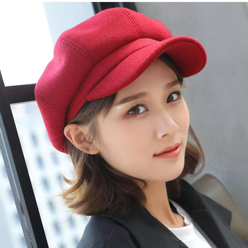 Kasey Vintage Newsboy Cap | Timeless & Stylish-Red-State of Style