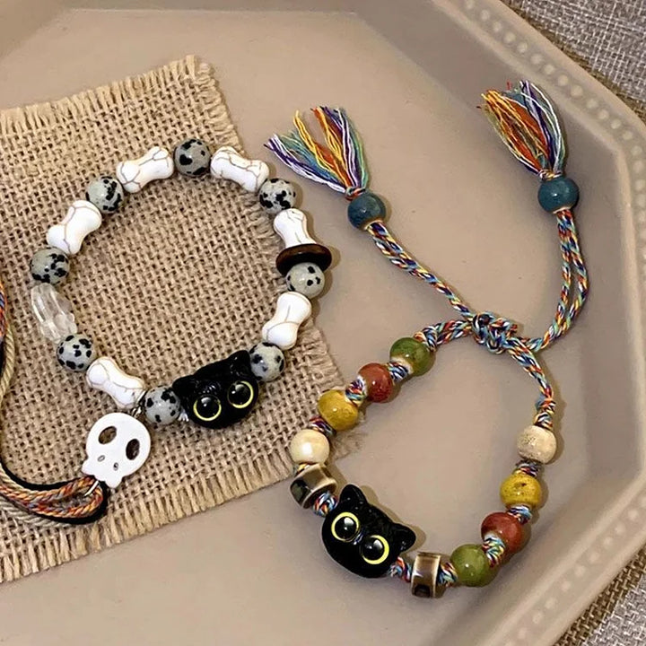 Kat and Skull Charm Bracelet – Selina-Cat-State of Style